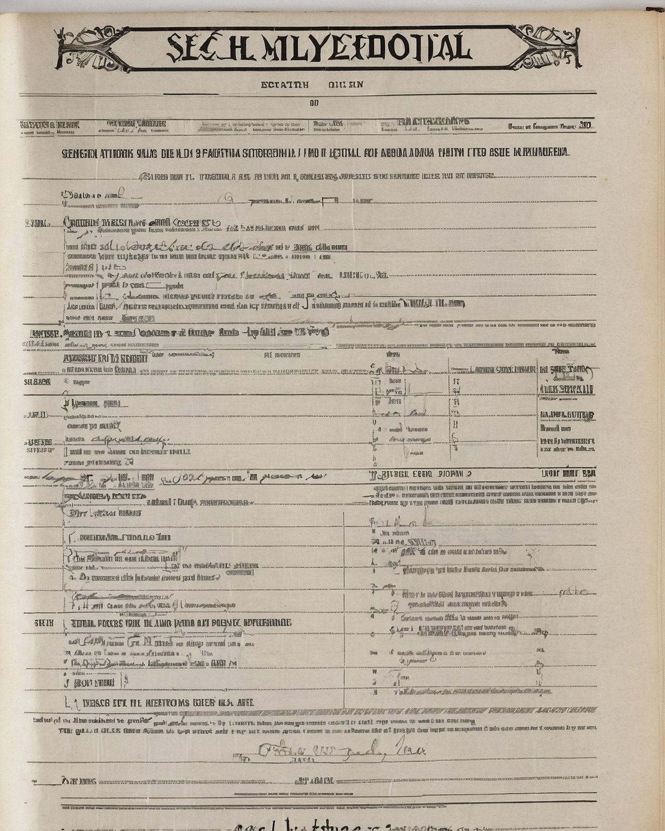 Vintage Document Aesthetic: Antique Ledger Layout