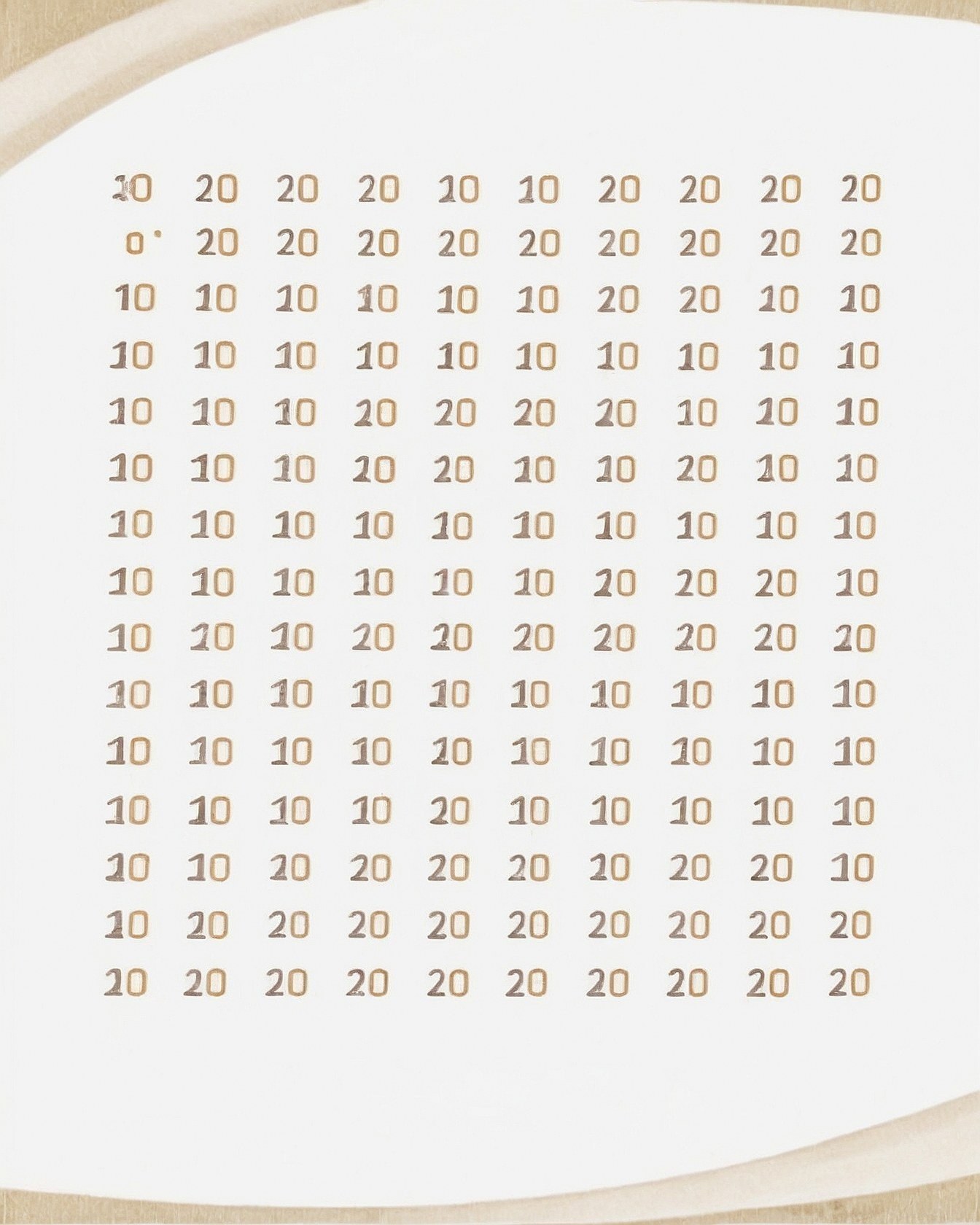 A grid of numbers with a soft, faded border