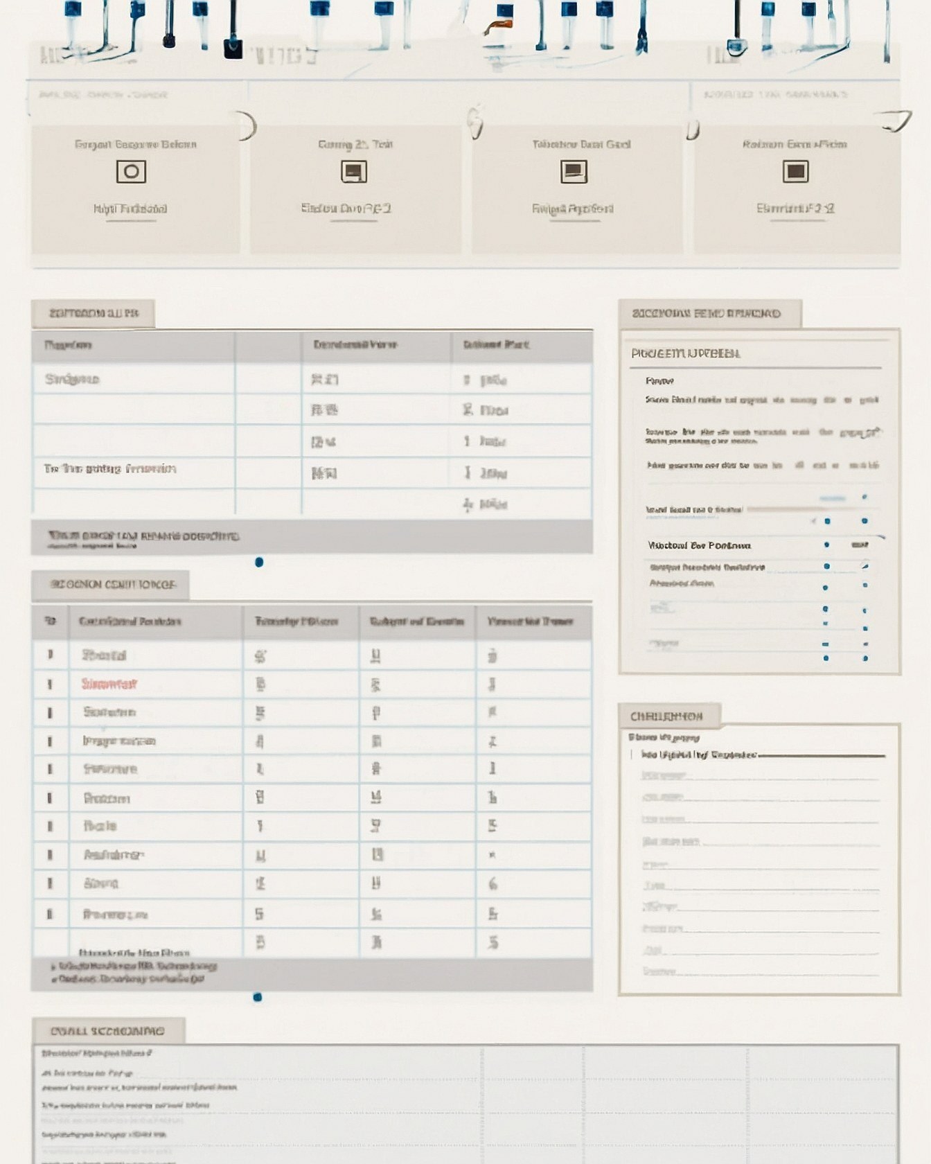 Detailed Tables and Clean Layouts on White