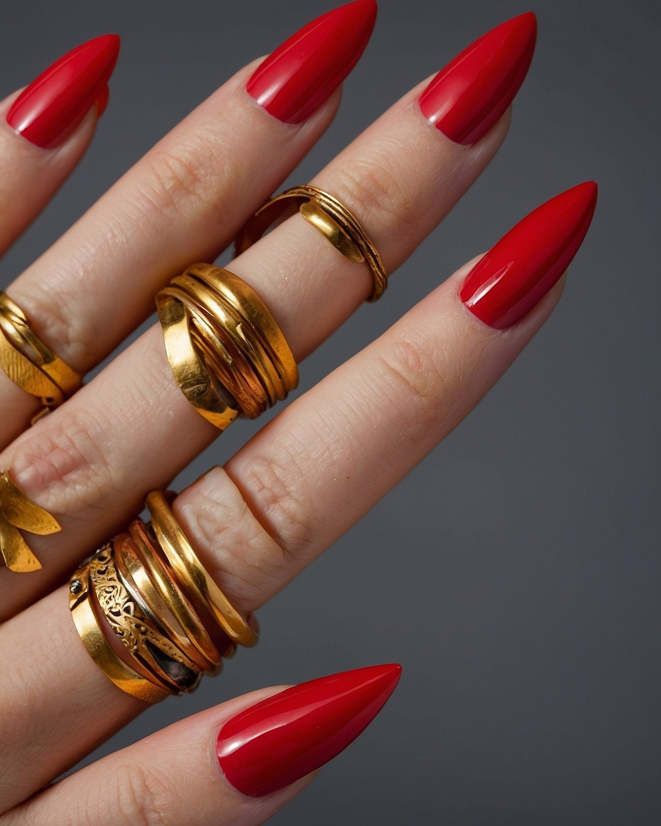 Stiletto Red Nail Tips For Bold Shape And Impact