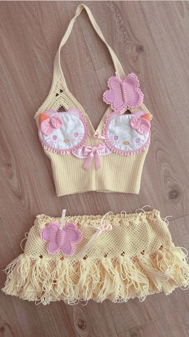 Styling Playful Character Crochet Swimwear Sets