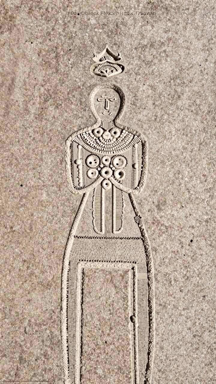 Using Relief Carvings in Vintage Green Poster Paper