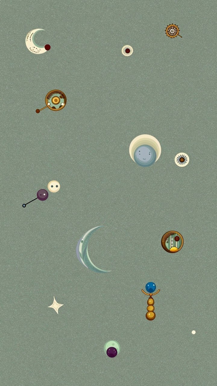 Celestial Sage Green Wallpaper with Minimalist Stars