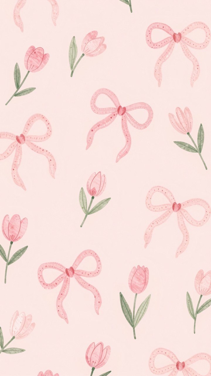 Pairing Tulips and Bows for a Soft Phone Background