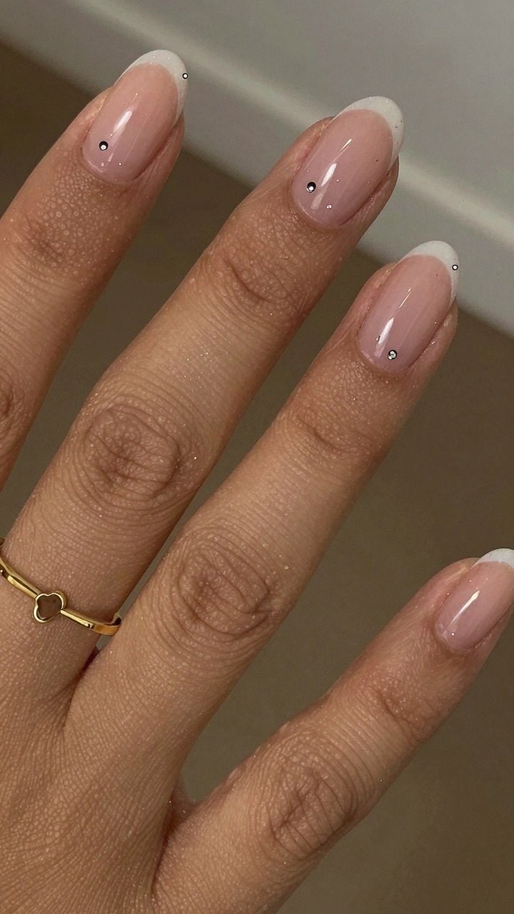 Adding Delicate Rhinestone Accents to French Manicures