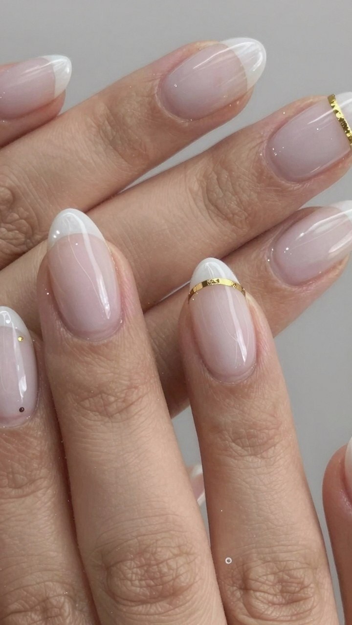 Metallic Accent Almond Nails for a Modern Summer Finish