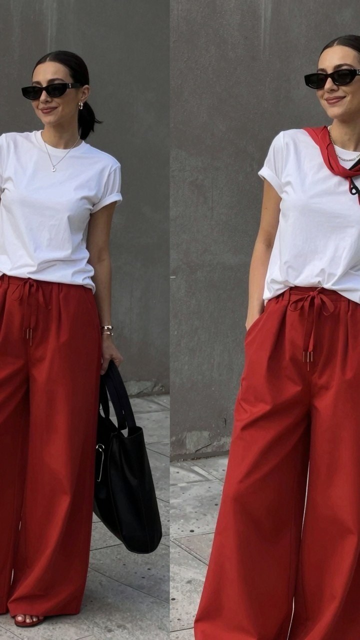 Pairing a Crew Neck Tee With Relaxed Drawstring Pants