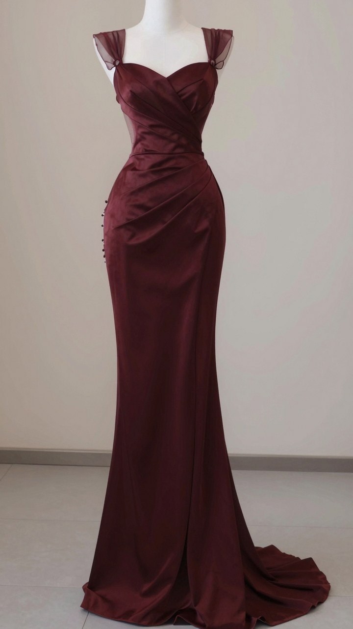Styling a Structured Burgundy Evening Gown