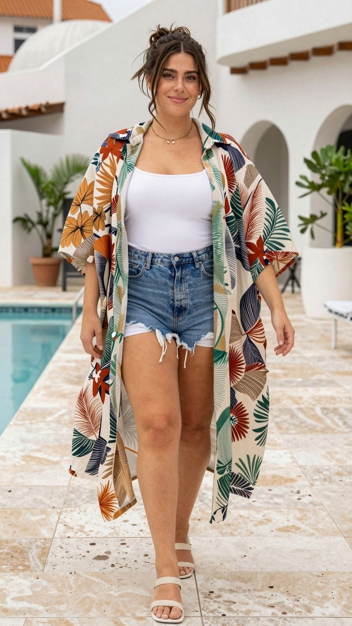 Adding a Matching Coverup to Your Ruffled Tankini Setup