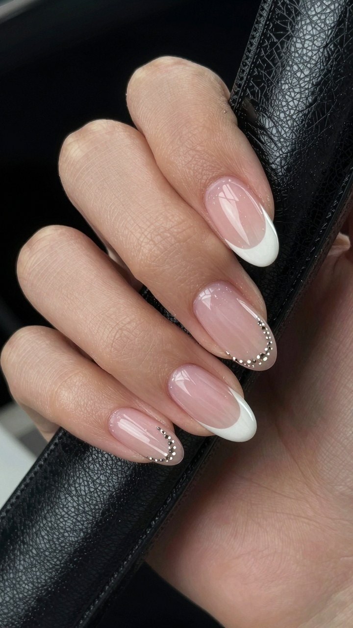 Adding Shimmering Dot Accents to Traditional French Tips
