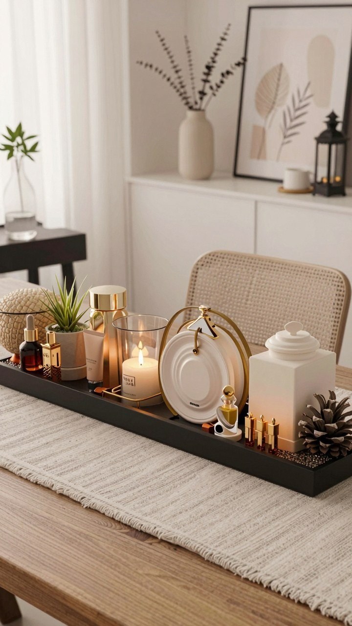 Using a Long Centerpiece Tray for Seasonal Counter Displays