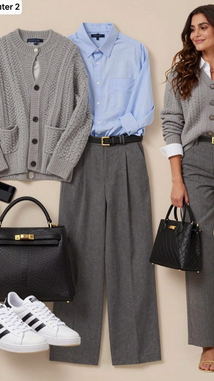 Layering a Button-Down Shirt Under a Cozy Knit