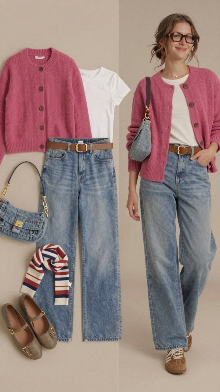 Pairing Brown Belts and Shoes with Colorful Fall Sweaters