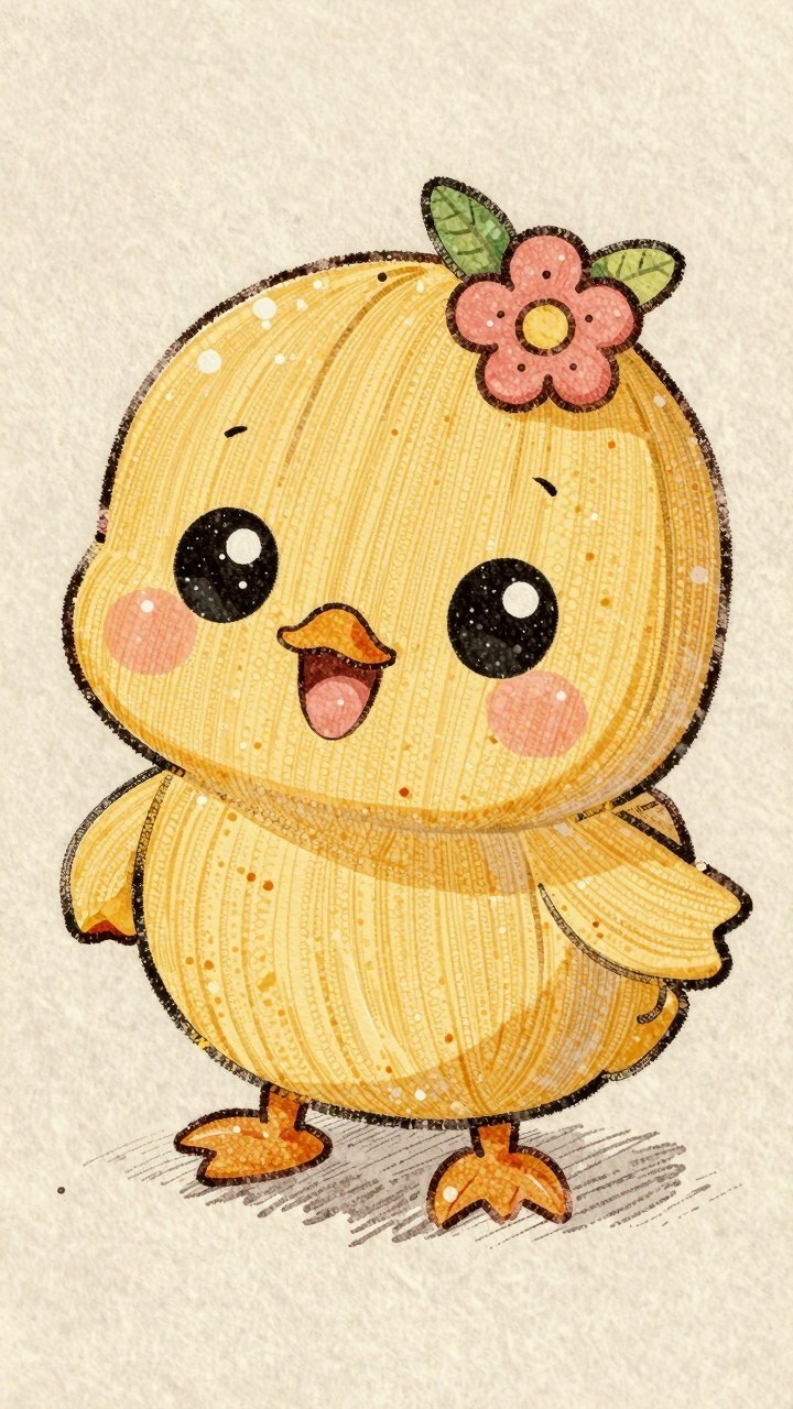 Delightful Watercolor Baby Duck Phone Backgrounds