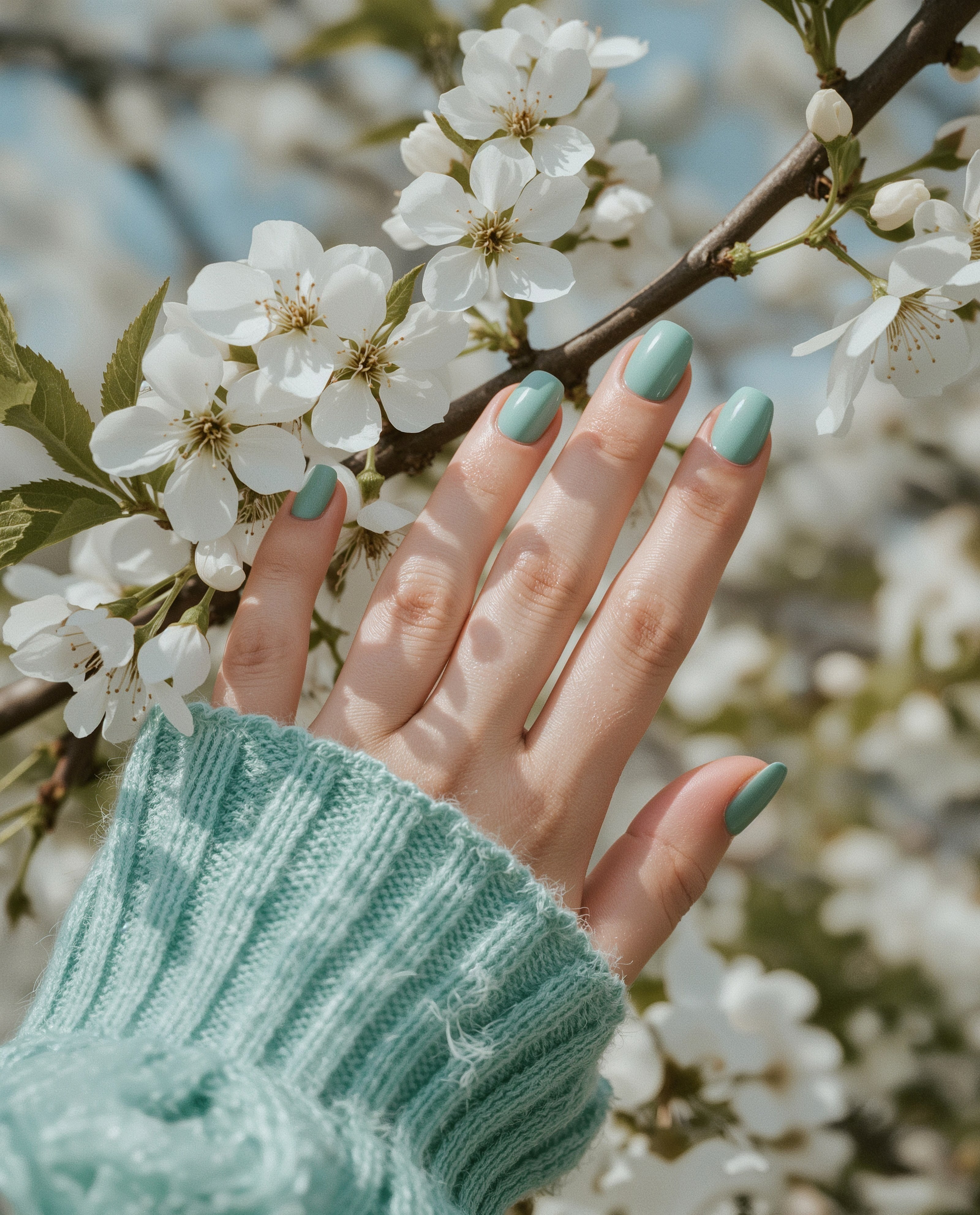 Beyond the Basics: Teal Floral Nails in Varied Settings