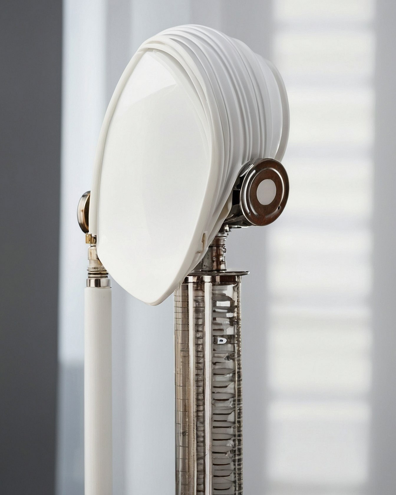 Smooth White Turban-Style Headwear Detail