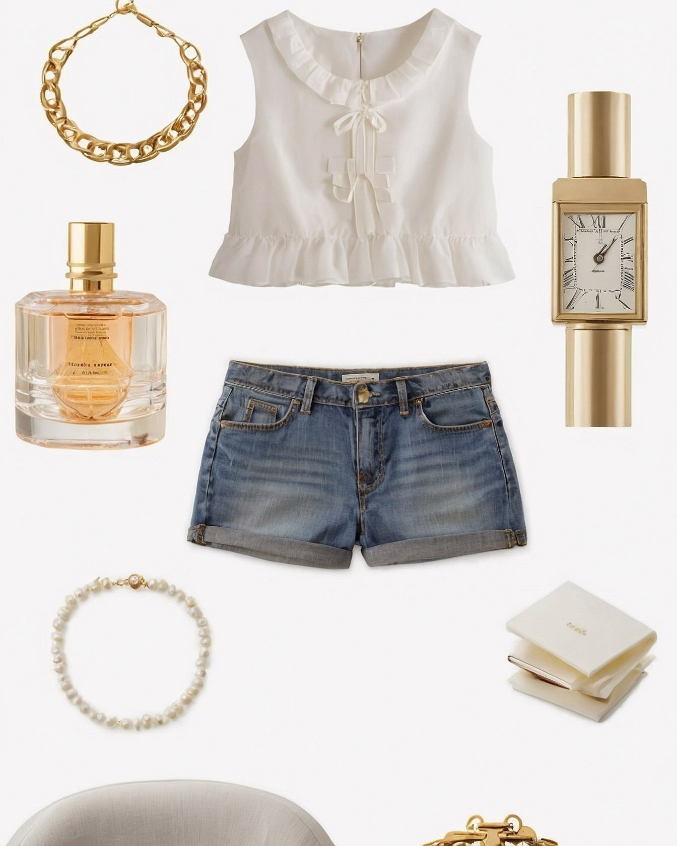 A Delicate Ruffle-Edged Top with Bow Details
