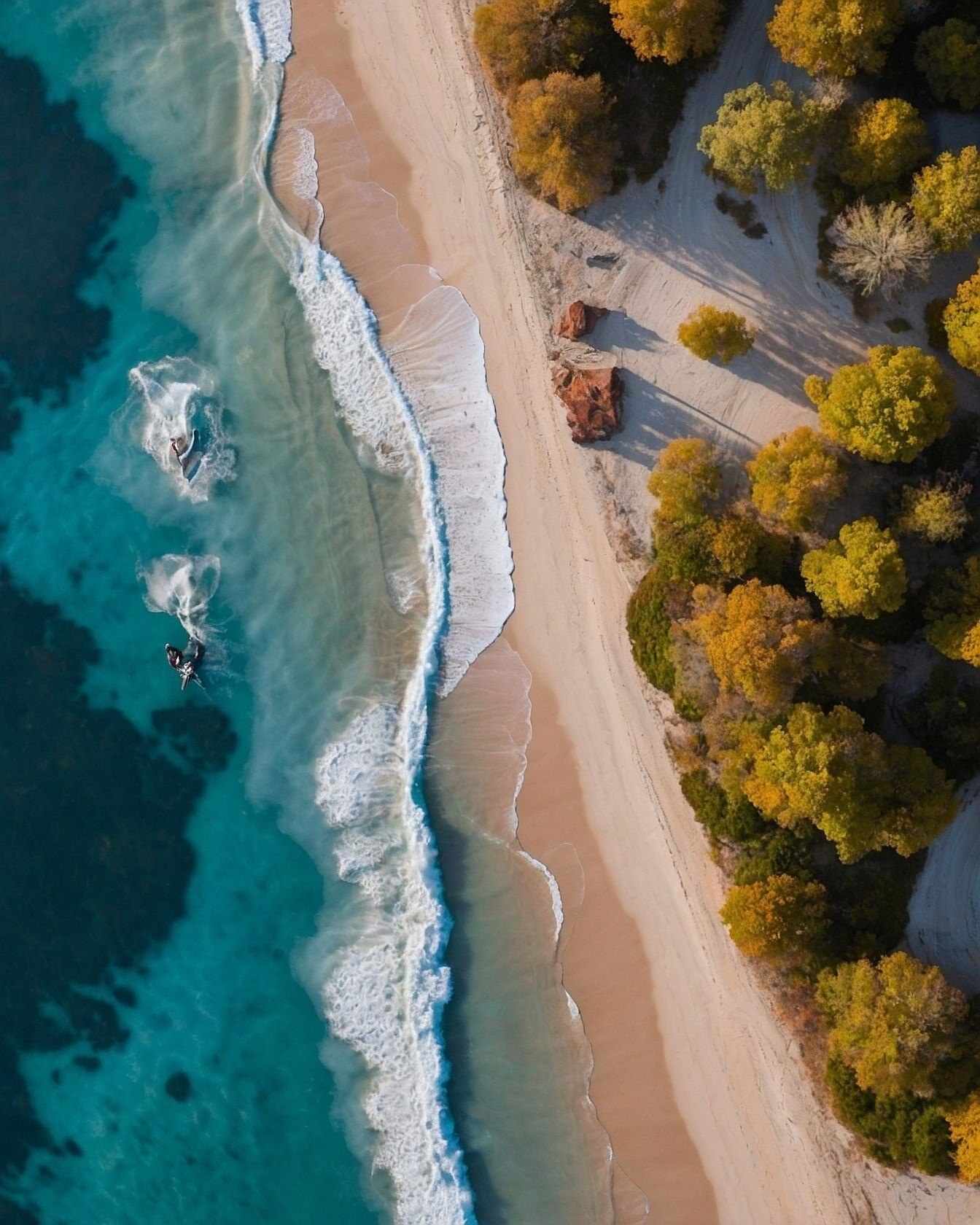 Aerial View of a Beach Shoreline