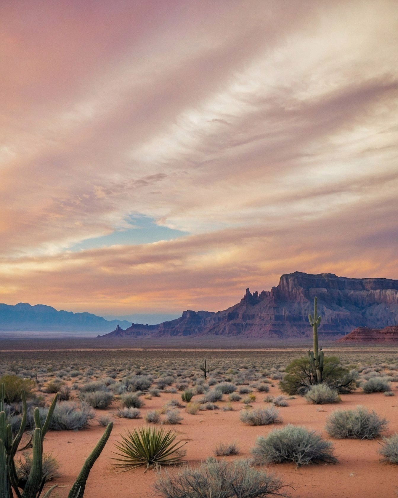 Desert Vista with Soft Sunset Hues