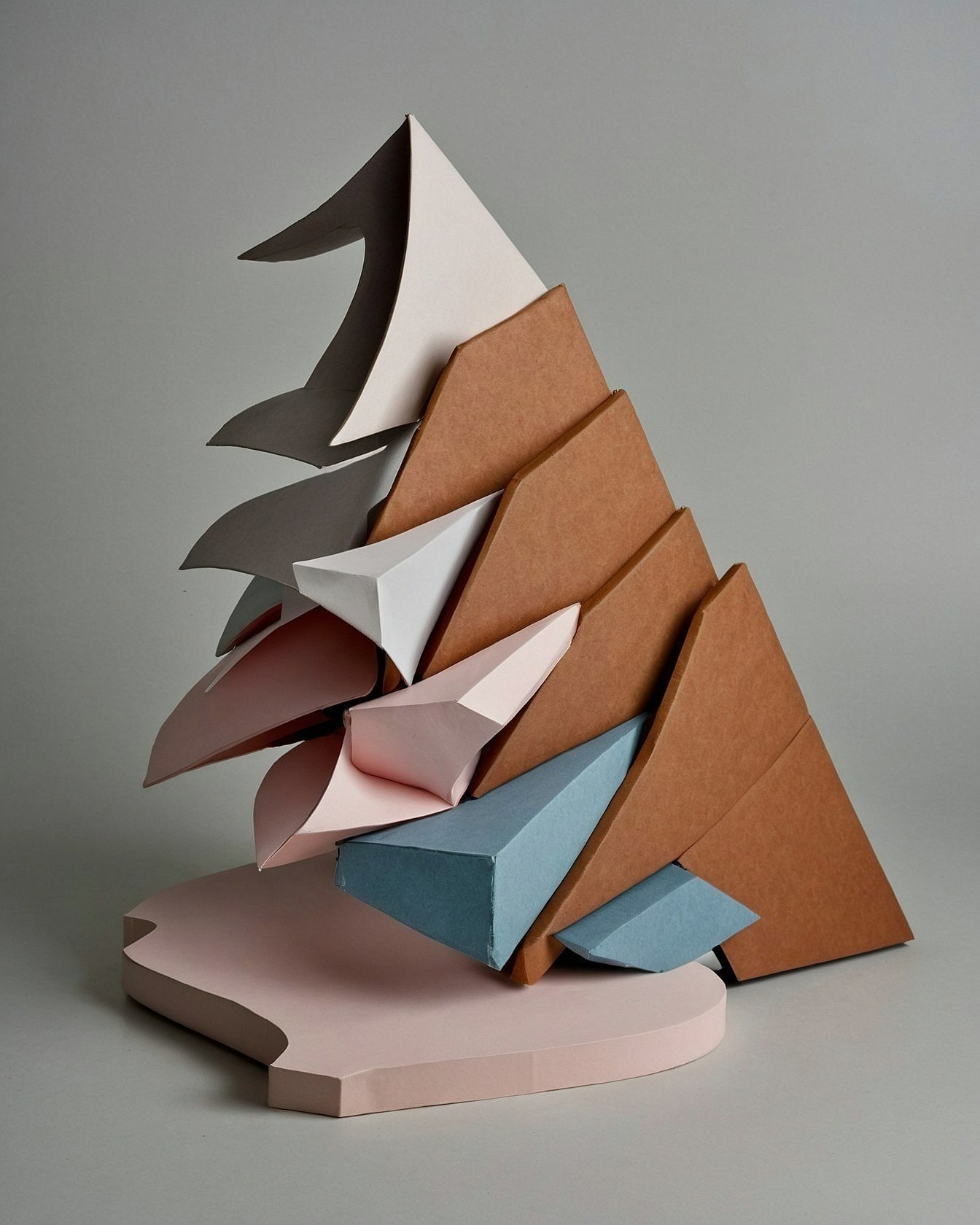 Abstract Sculpture with Subtle Tones and Geometric Forms