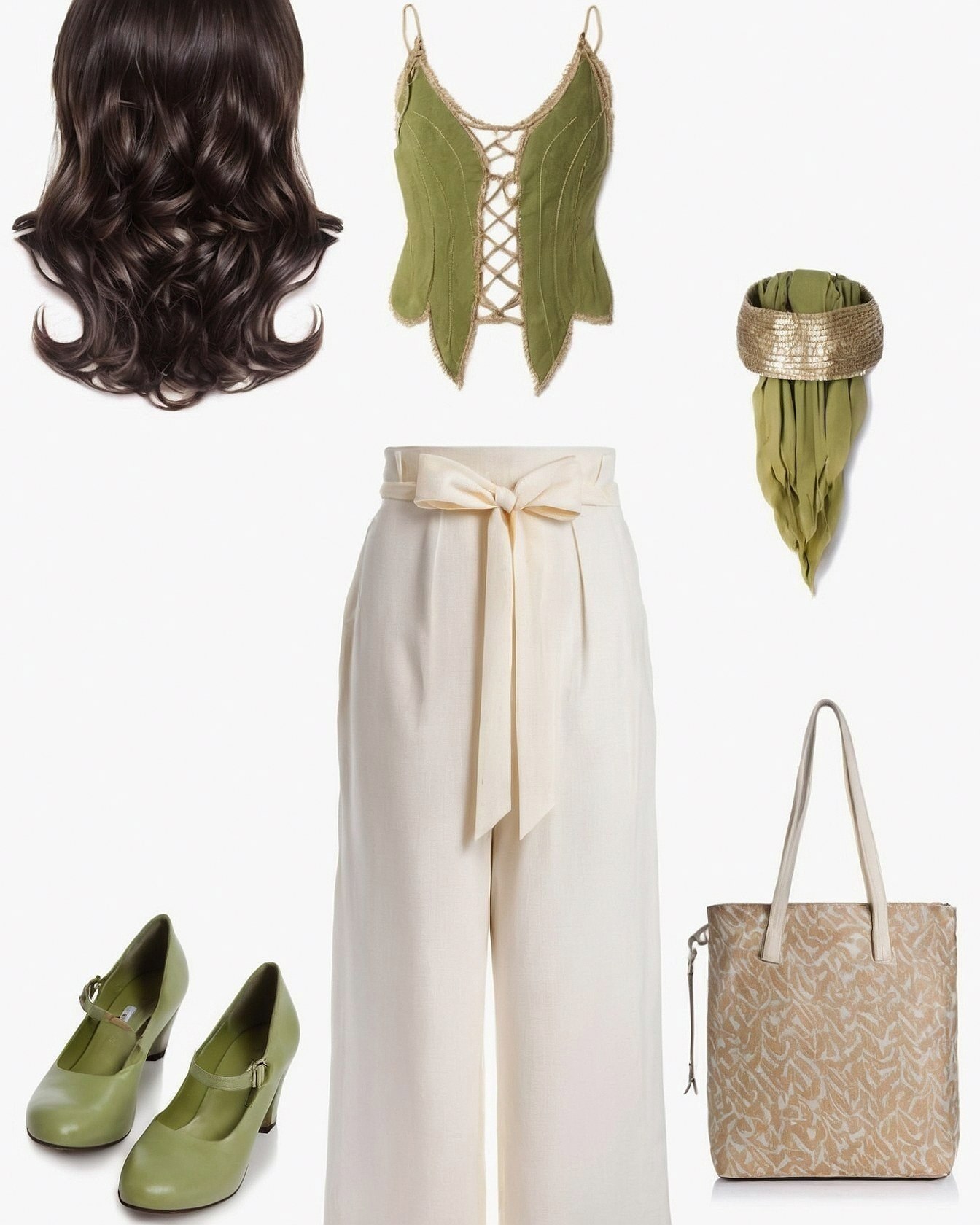 A corseted bodice with leaf-like detailing