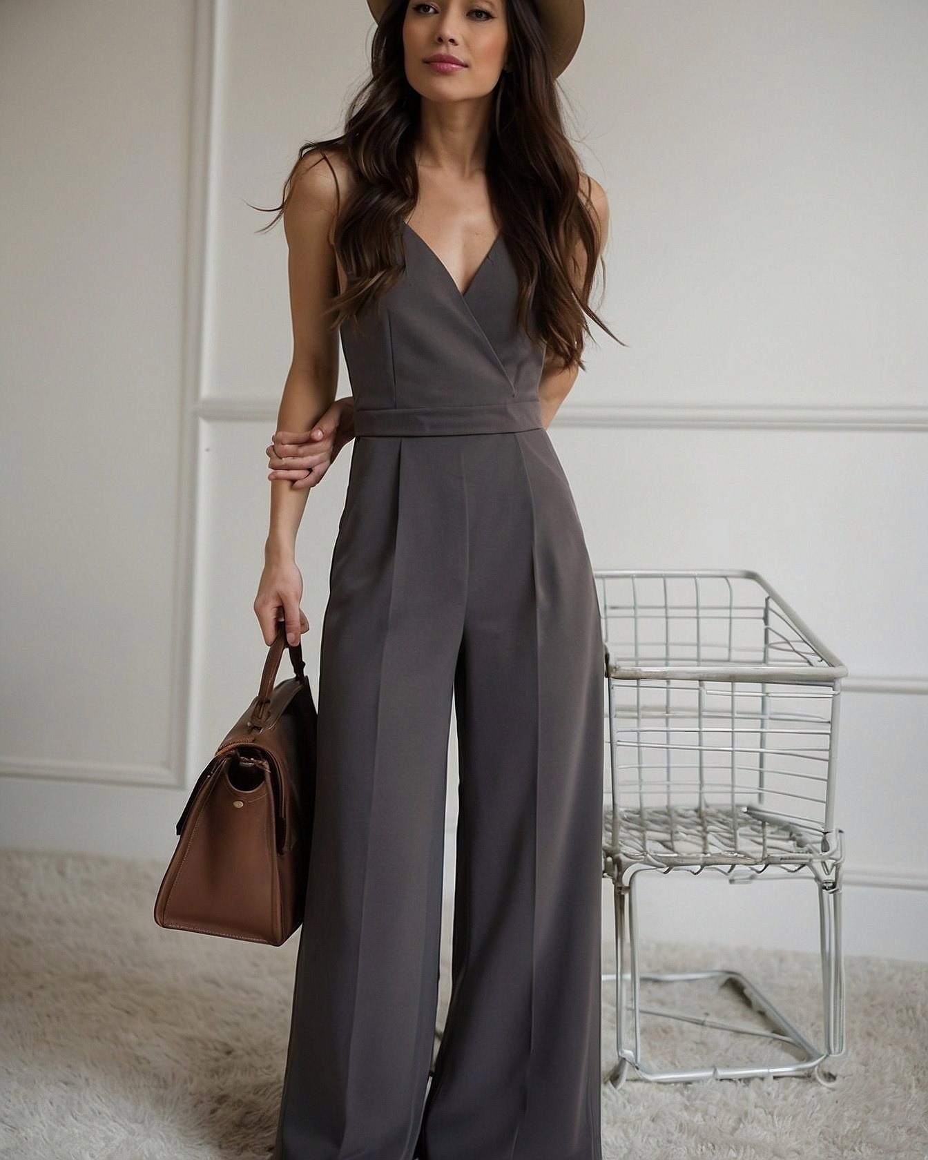 Wrap Jumpsuit and Structured Tote Styling