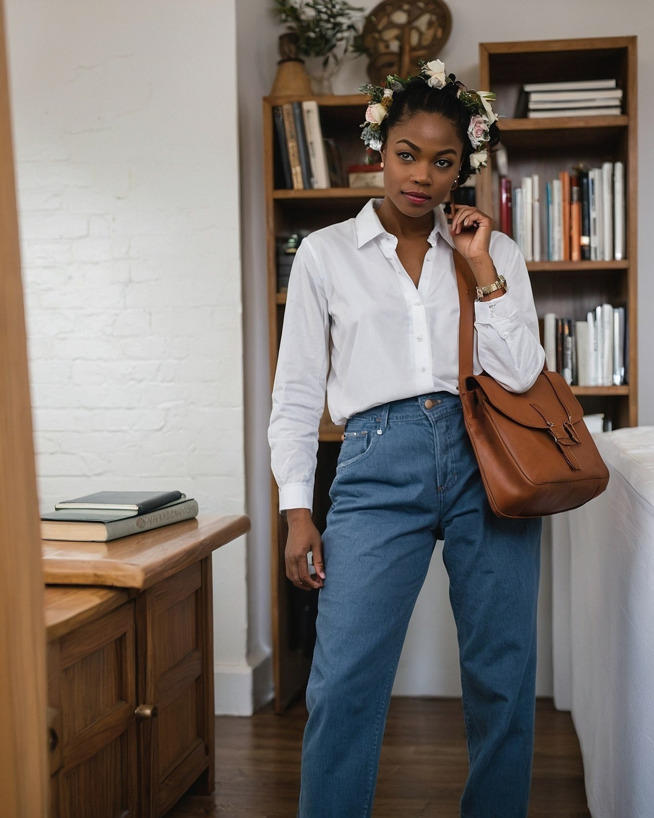 The clean button-down meets relaxed denim