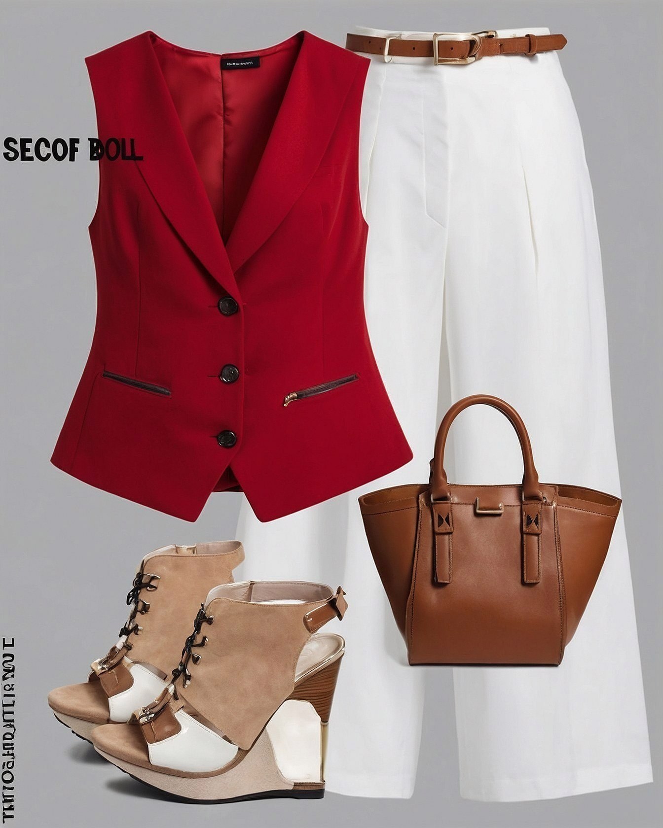 Red Vest Paired with Crisp White Trousers