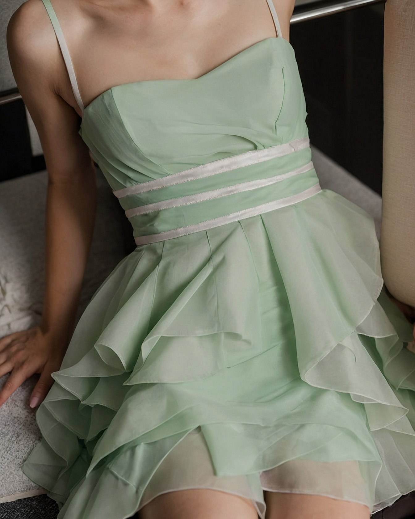 Soft Ruffles and Delicate Straps