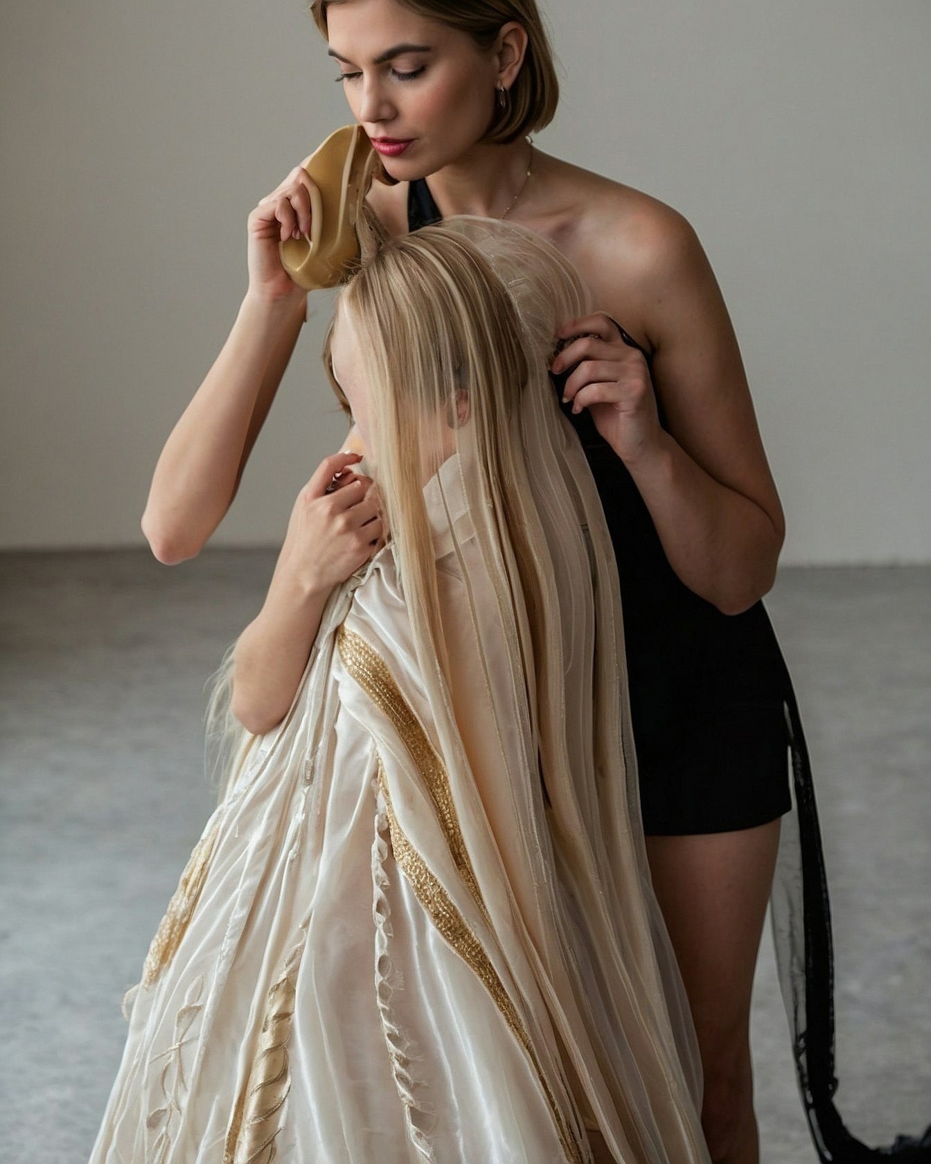 Gold-Trimmed Gown Details and Styling Advice