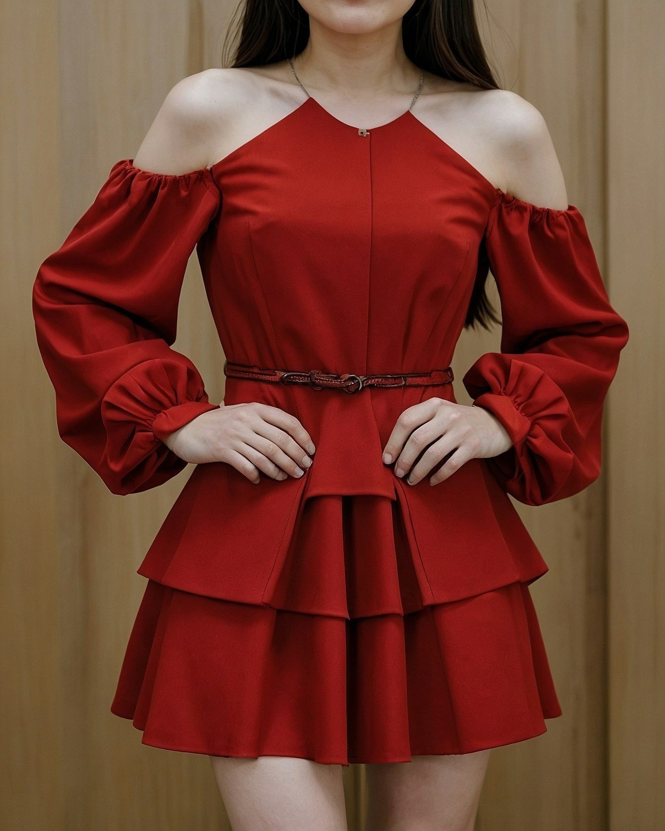 Layered Skirt Hemline and Billowing Sleeves