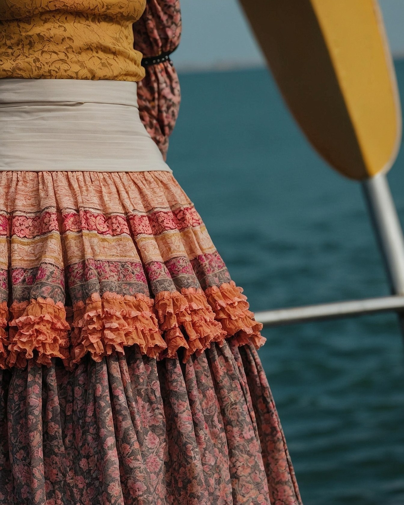Ruffles and Floral Prints on a Sunny Day
