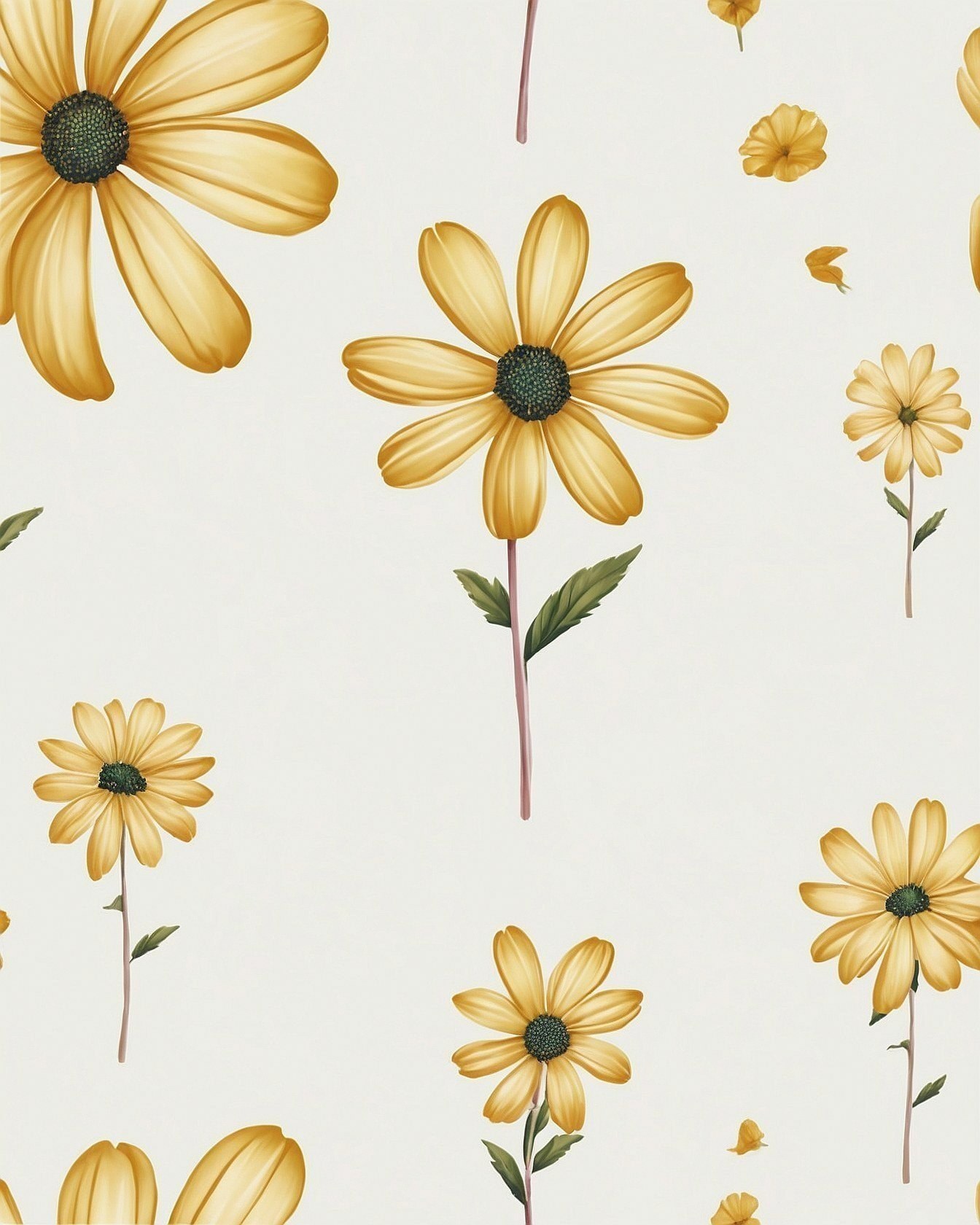 Golden Blooms on White: A Close Look
