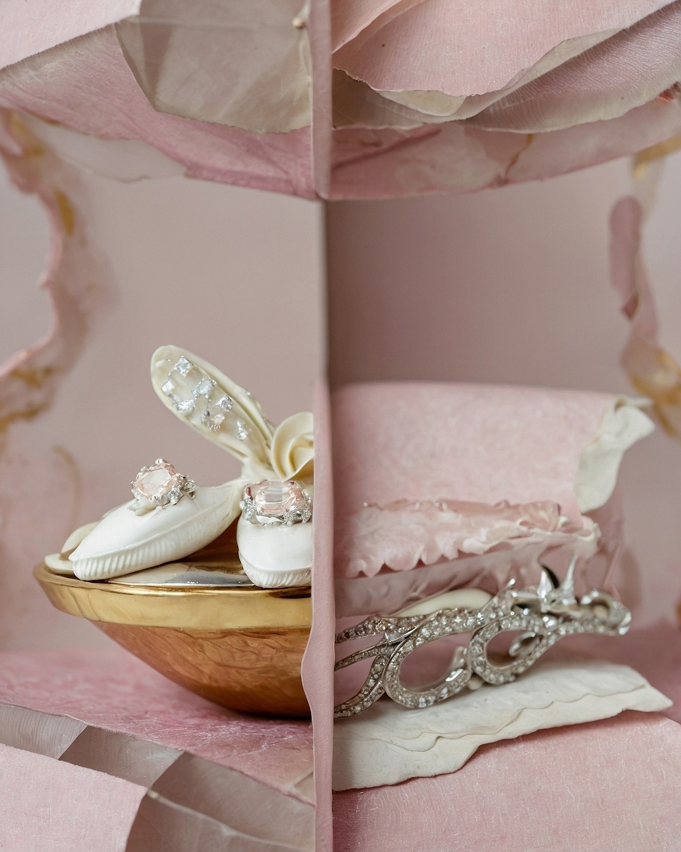 Delicate Bridal Accessories on Display