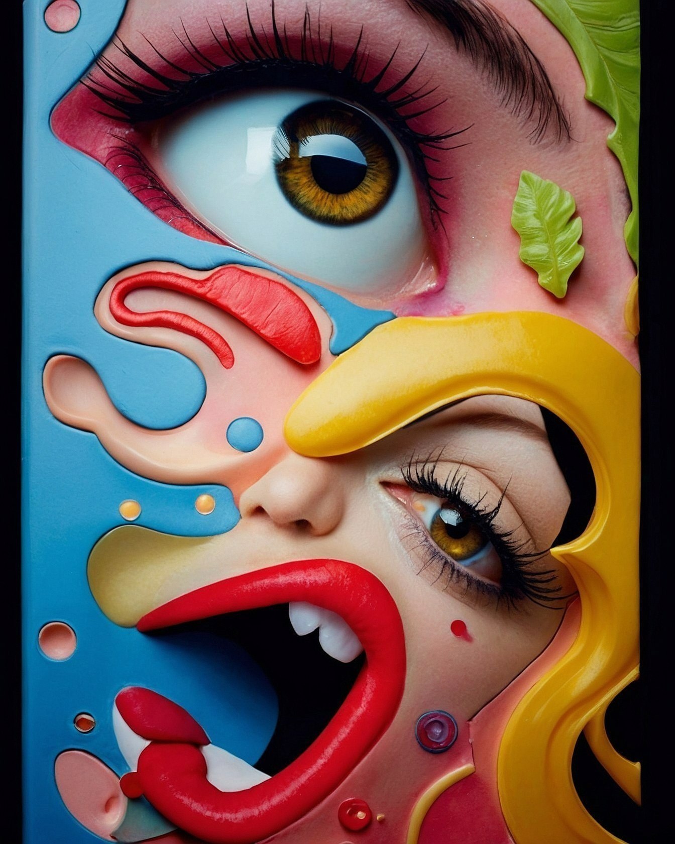 Pop Art Faces in a Vibrant Composition