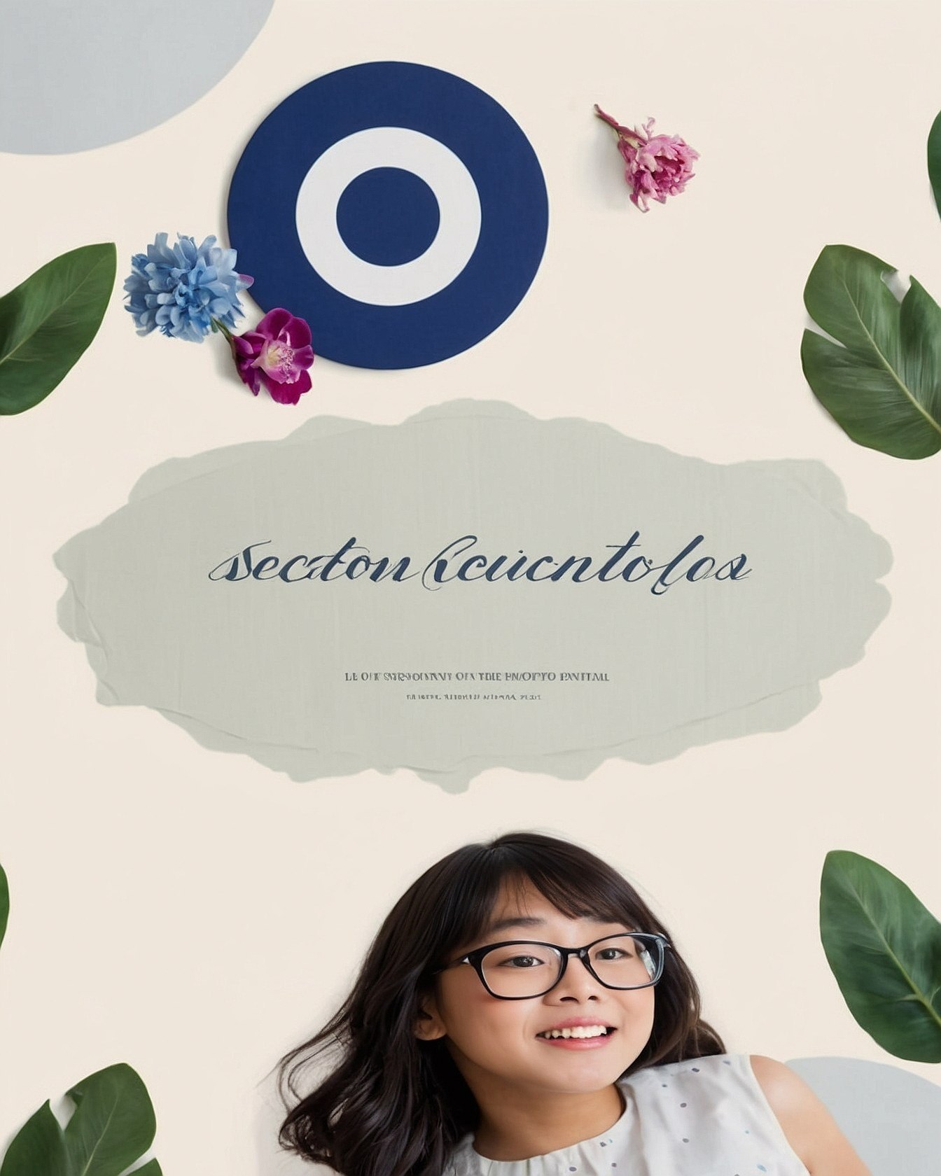 Abstract Elements and Cheerful Portrait