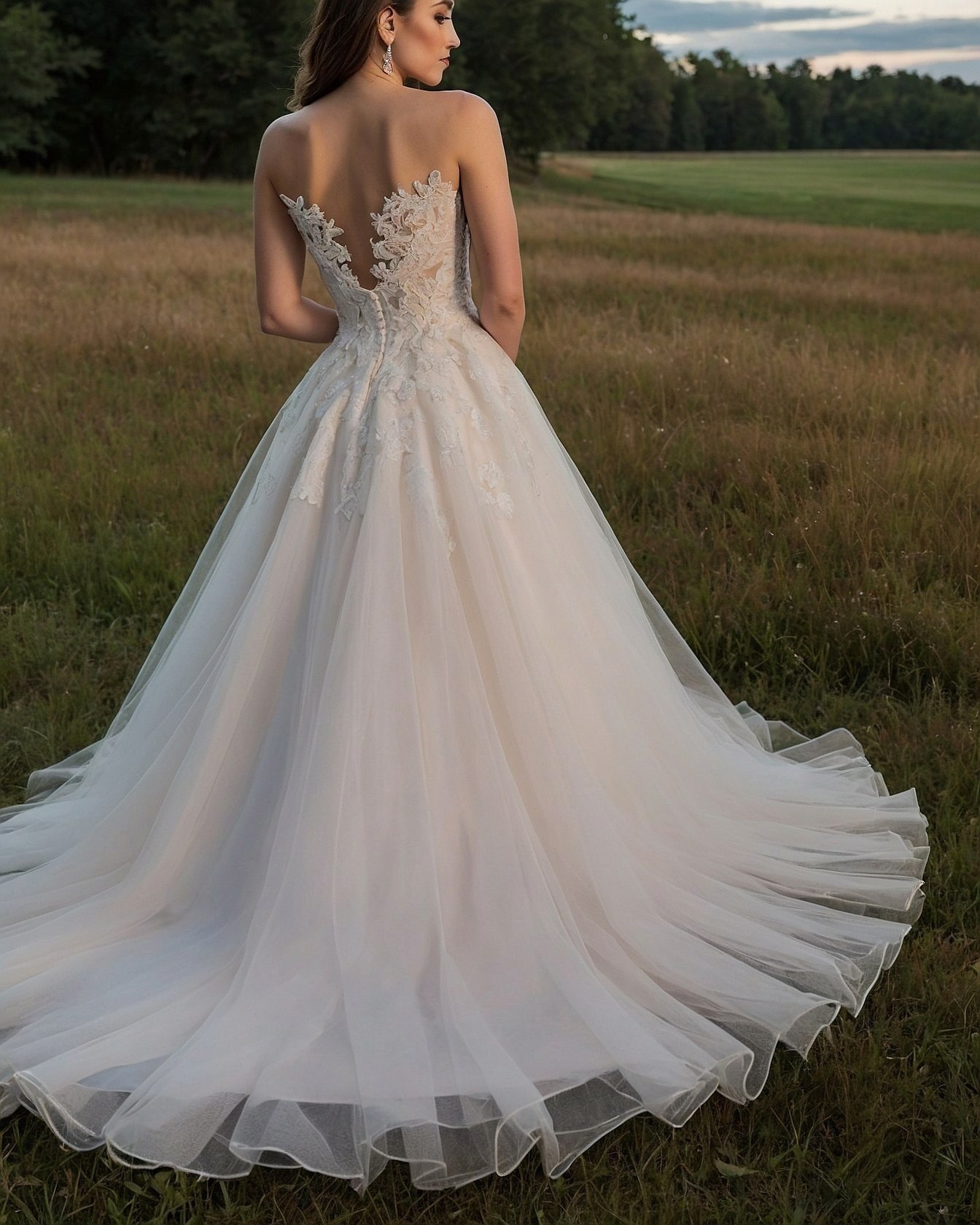 Ethereal Tulle Layers and Intricate Back Detail