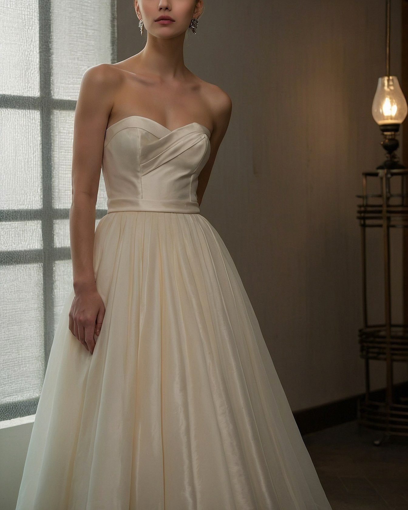 Strapless Bodice Meets Flowing Skirt