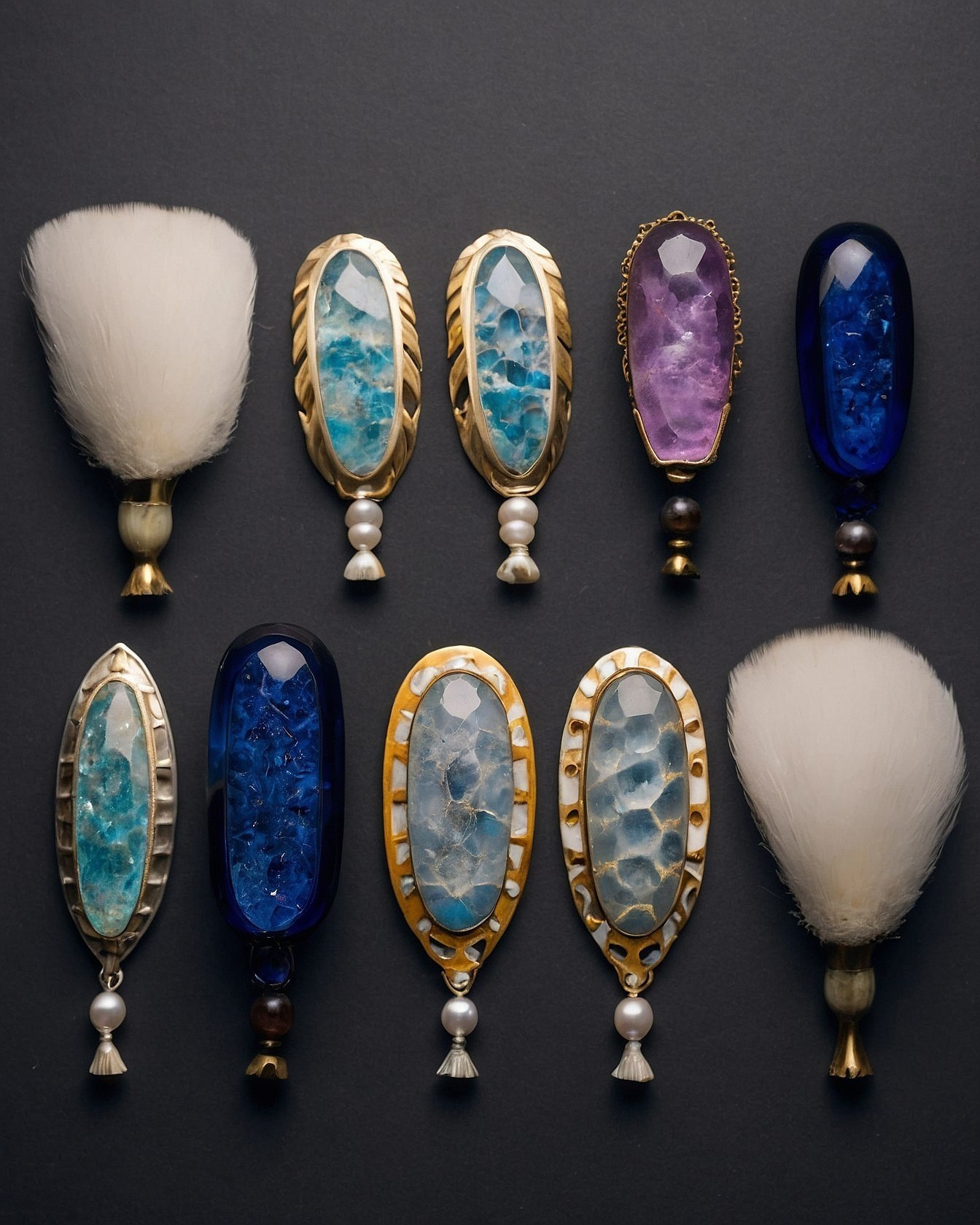 Textured Stone and Feather Accents