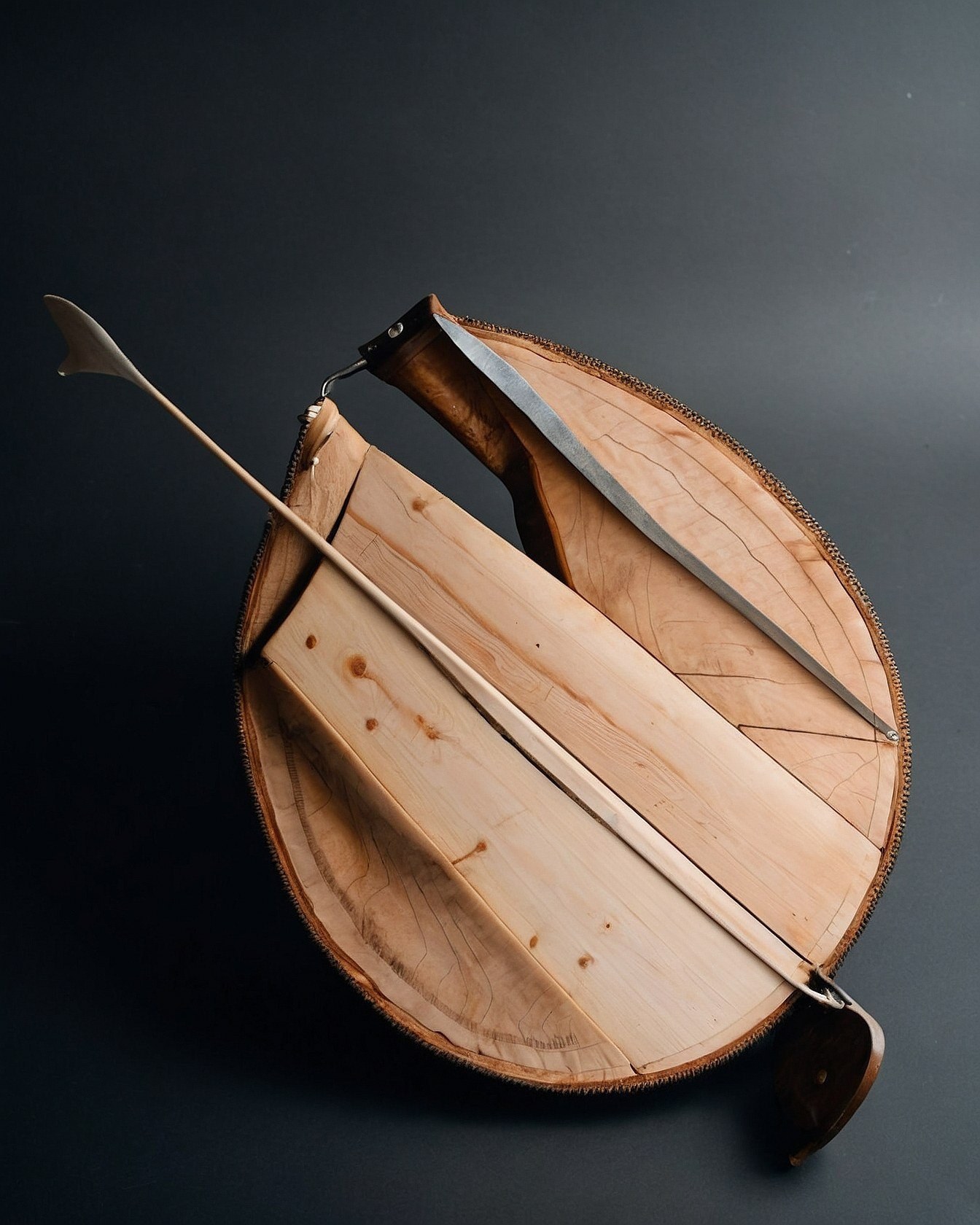 Raw wood grain meets polished metal edge