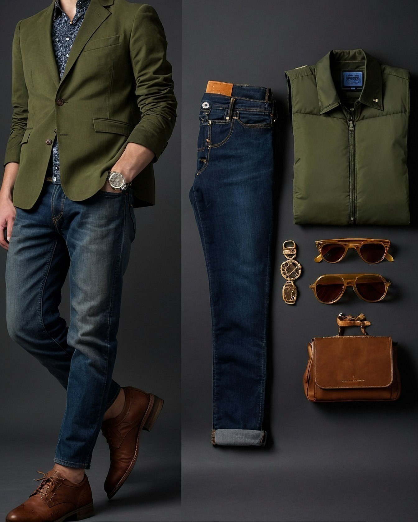 Smart Casual: The Green Blazer and Denim Pairing