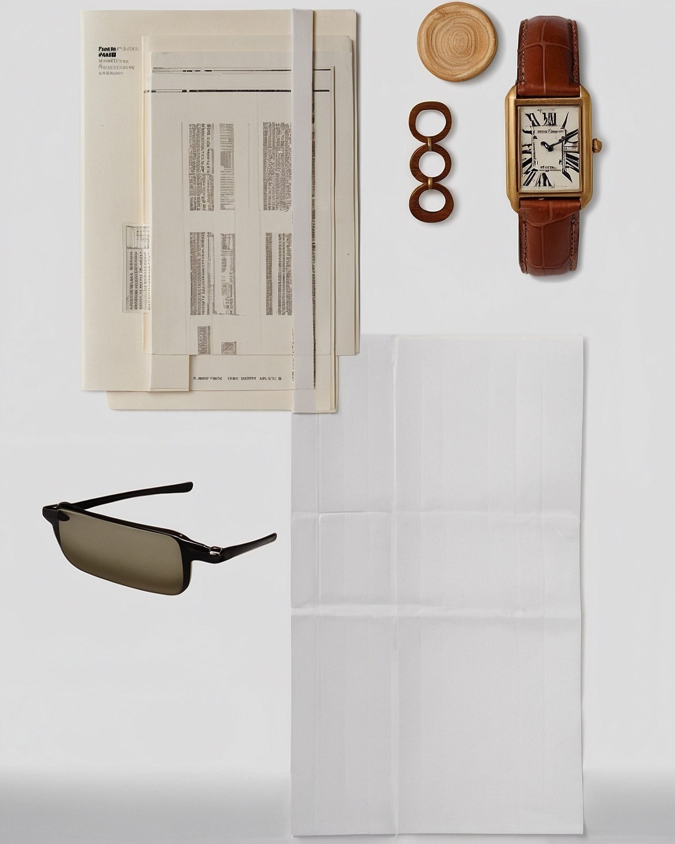Classic Watch and Documents Flat Lay