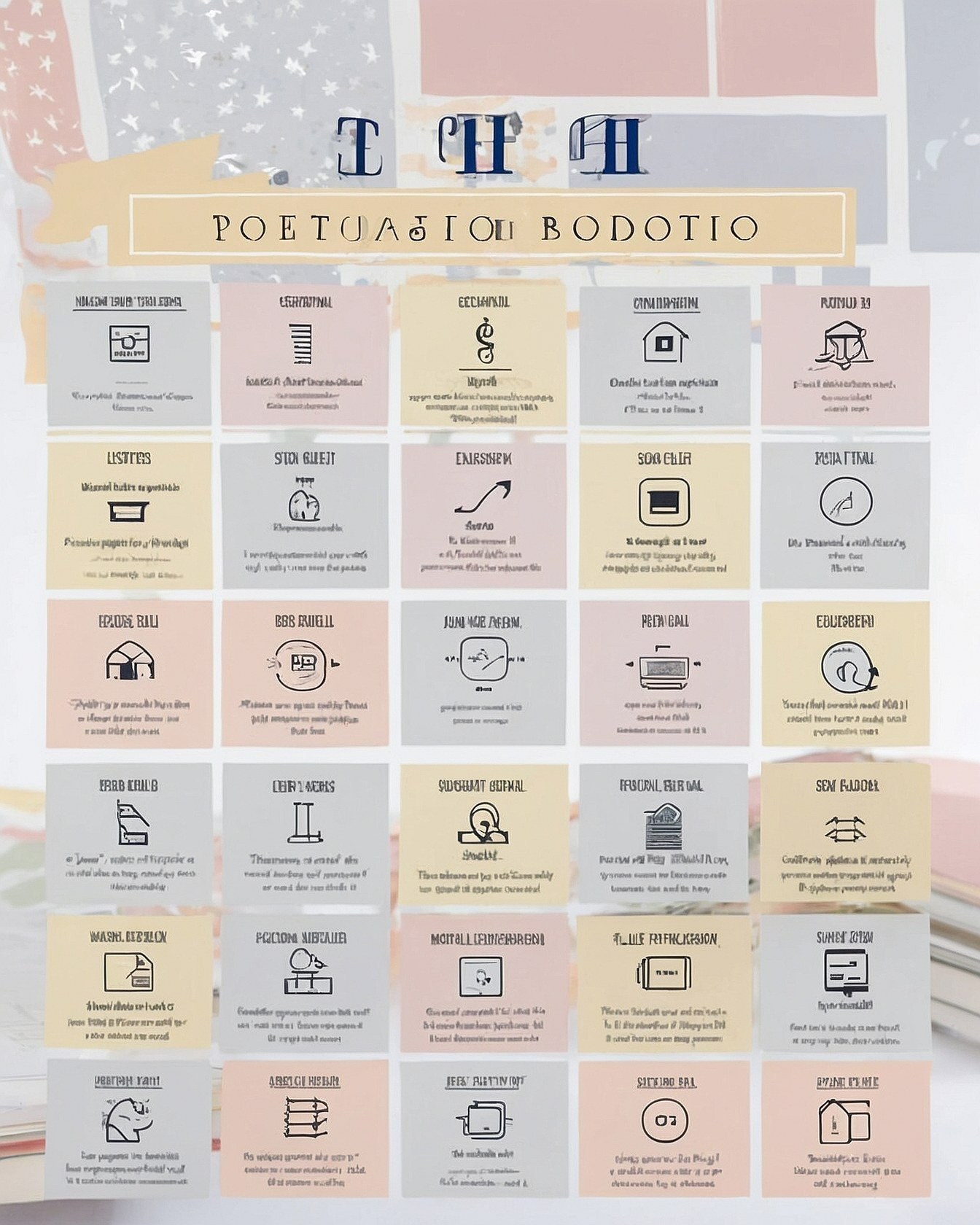 Chart with Softly Colored Grids of Icons