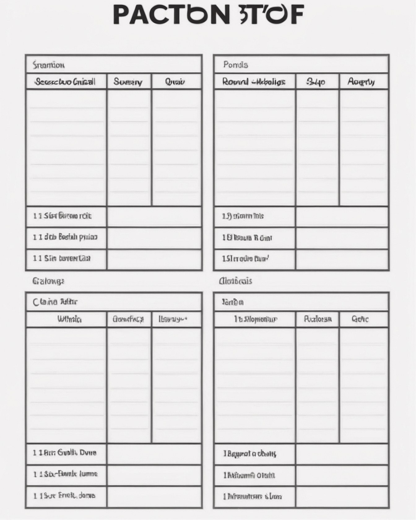 Grid Layout With Placeholder Text