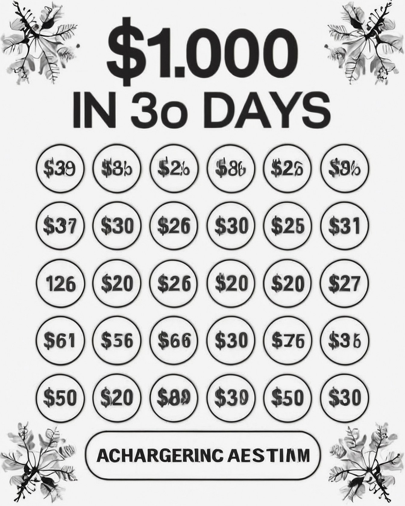 Daily Savings Goals Marked with Circles