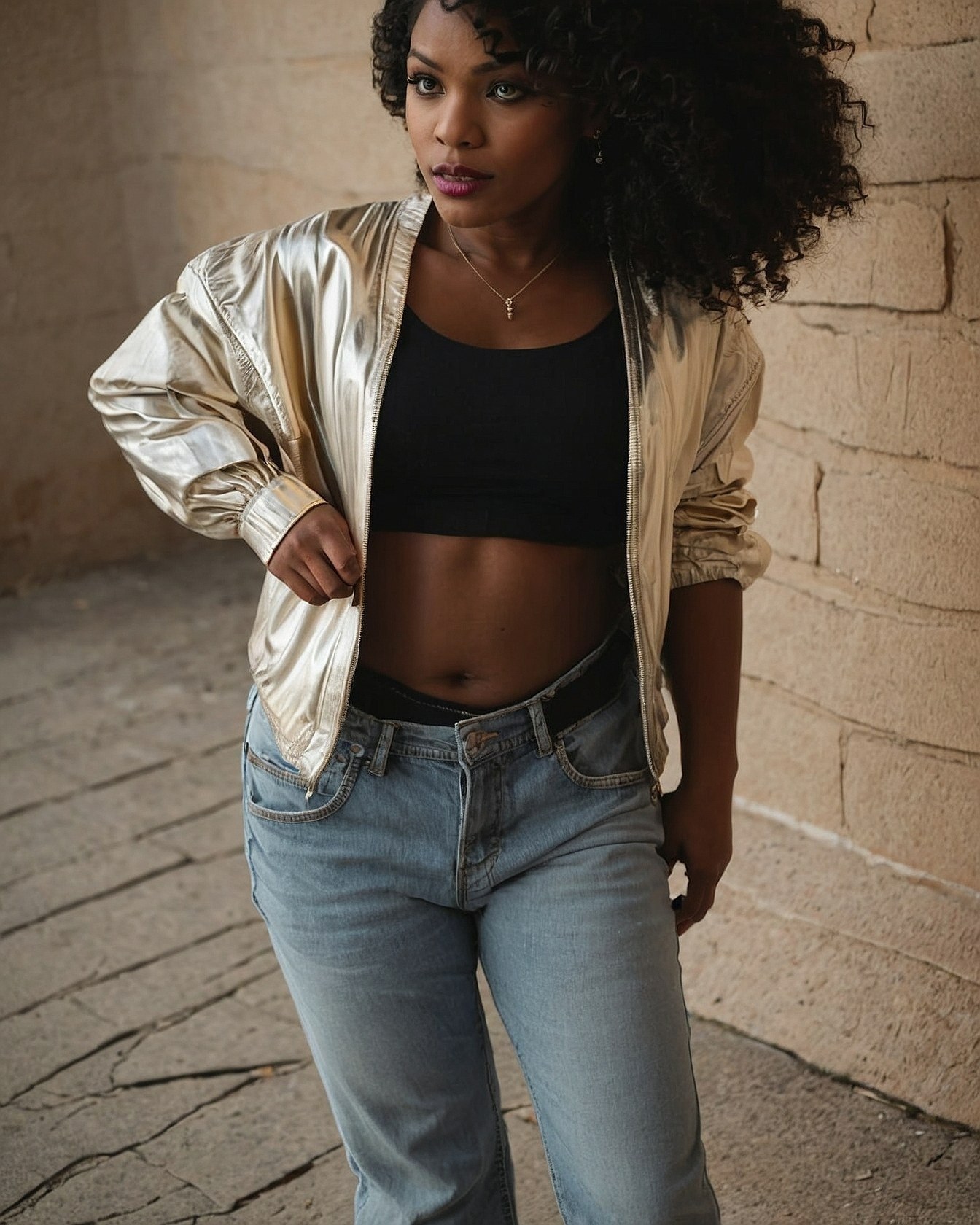 Styling Metallic Bomber Jackets With Fall Boots