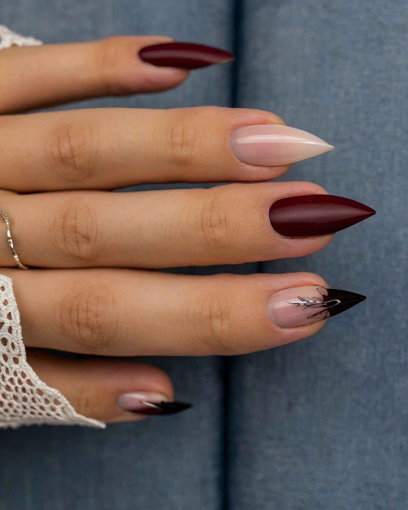 Choosing Stiletto Acrylic Nails with Dark Accents