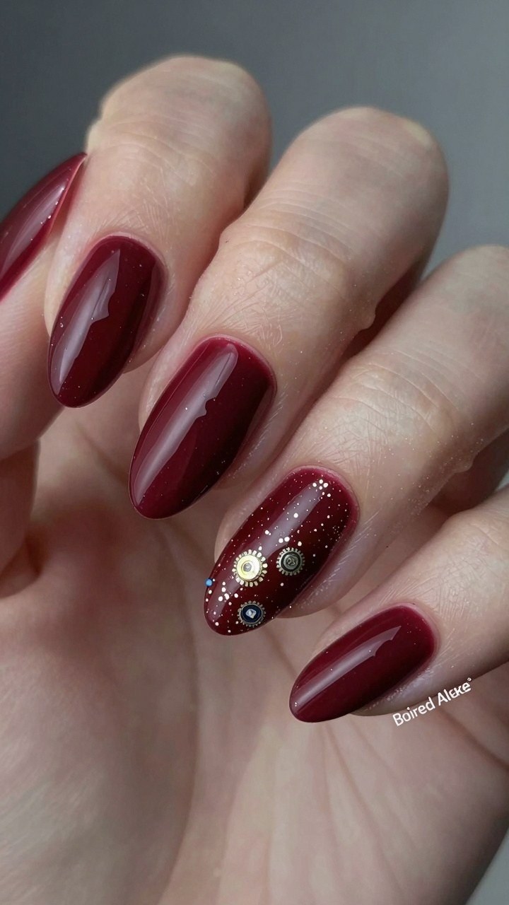 Choosing Between Solid Red Polish and Gear Accent Nails
