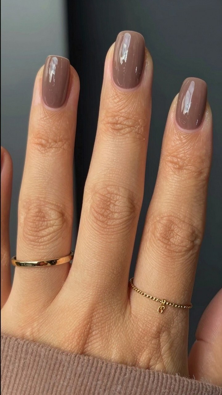 Selecting the Right Brown Shade for Short Square Nails