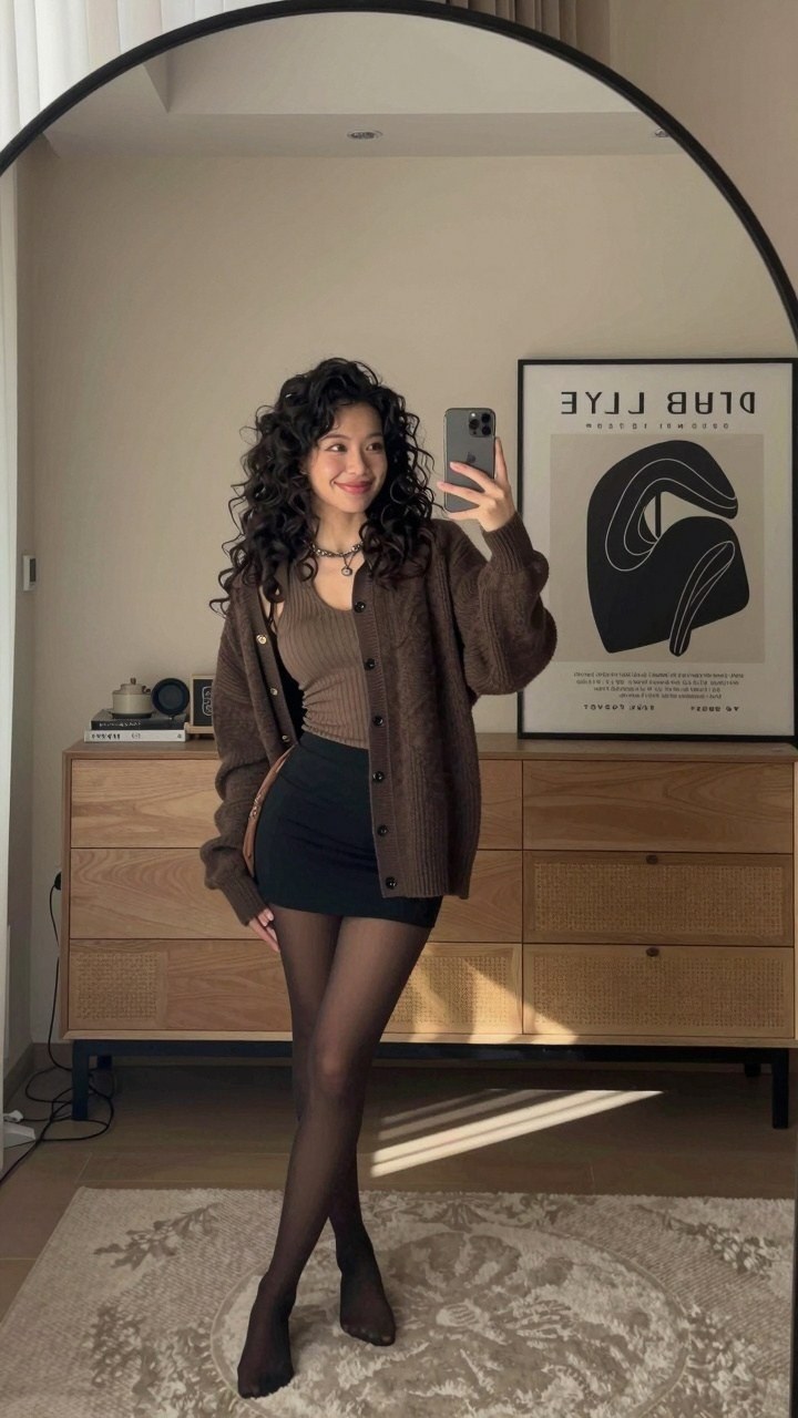 Choosing the Right Cardigan and Denim Mini Skirt Combination